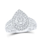 Captivating Radiance: 10kt White Gold Womens Round Diamond Teardrop Cluster Ring 1 Cttw Top view from the 10Kt White Gold Womens Round Diamond Teardrop Cluster Ring 1 Cttwpin230921 collection by Splendid Jewellery