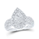 Dazzling Diamond Teardrop Cluster Ring Top view from the 10Kt White Gold Womens Round Diamond Teardrop Cluster Ring 1 Cttwpin230970 collection by Splendid Jewellery