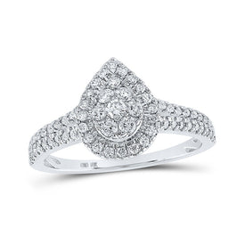Dazzling Diamond Delight: 10kt White Gold Womens Round Diamond Teardrop Cluster Ring 1/2 Cttw Top view from the 10Kt White Gold Womens Round Diamond Teardrop Cluster Ring 1 2 Cttwpin214041 collection by Splendid Jewellery