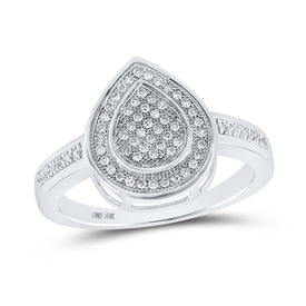 Radiant Tears Diamond Cluster Ring | 10kt White Gold Womens Round Diamond Teardrop Ring 1/5 Cttw | Splendid Jewellery Top view from the 10Kt White Gold Womens Round Diamond Teardrop Ring 1 5 Cttwpin286490 collection by Splendid Jewellery