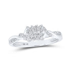 Dazzling Twist of Diamonds: 10kt White Gold Womens Round Diamond Cluster Ring 1/6 Cttw Top view from the 10Kt White Gold Womens Round Diamond Twist Cluster Ring 1 6 Cttwpin214424 collection by Splendid Jewellery