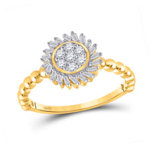 Load image into Gallery viewer, Floral Brilliance Diamond Cluster Ring product  Top View from Splendid Jewellery