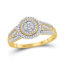 Radiant Brilliance: 10kt Yellow Gold Diamond Cluster Ring product  Top View from Splendid Jewellery