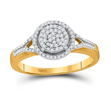 Load image into Gallery viewer, Radiant Circle of Diamonds Ring | 10kt Yellow Gold Womens Round Diamond Cluster Ring 1/5 Cttw | Splendid Jewellery product  Top View from Splendid Jewellery