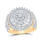 Captivating Brilliance: 10kt Yellow Gold Womens Round Diamond Circle Cluster Ring 2 Cttw product  Top View from Splendid Jewellery