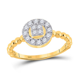 Radiant Circle of Diamonds | 10kt Yellow Gold Womens Round Diamond Cluster Ring 1/3 Cttw product  Top View from Splendid Jewellery