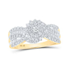 10kt Yellow Gold Womens Round Diamond Cluster Ring - Radiant Brilliance product  Top View from Splendid Jewellery