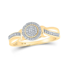 Captivating Brilliance: 10kt Yellow Gold Women's Round Diamond Cluster Ring 1/10 Cttw product  Top View from Splendid Jewellery