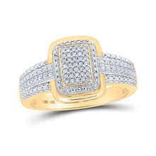 Load image into Gallery viewer, Radiant Brilliance Diamond Cluster Ring product  Top View from Splendid Jewellery