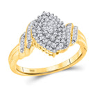 Radiant Brilliance: 10kt Yellow Gold Womens Round Diamond Cluster Ring 1/4 Cttw product  Top View from Splendid Jewellery