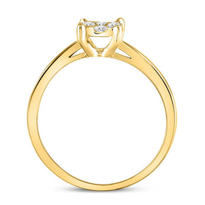 Diamond Cluster Ring | 10kt Yellow Gold Womens Round Diamond Cluster Ring 1/4 Cttw | Splendid Jewellery GND