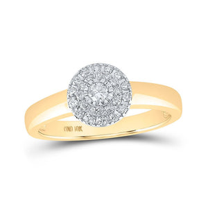 Diamond Cluster Ring | 10kt Yellow Gold Womens Round Diamond Cluster Ring 1/4 Cttw | Splendid Jewellery GND