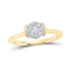 Radiant Elegance: 10kt Yellow Gold Womens Round Diamond Cluster Ring 1/4 Cttw product  Top View from Splendid Jewellery