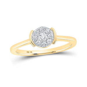 Diamond Cluster Ring | 10kt Yellow Gold Womens Round Diamond Cluster Ring 1/4 Cttw | Splendid Jewellery GND