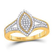 Load image into Gallery viewer, Radiant Brilliance Yellow Gold Diamond Cluster Ring product  Top View from Splendid Jewellery