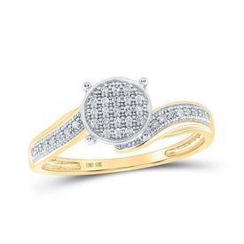 Captivating Brilliance: 10kt Yellow Gold Diamond Cluster Ring product  Top View from Splendid Jewellery