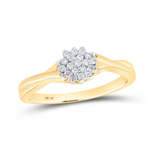 Load image into Gallery viewer, Radiant Brilliance: 10kt Yellow Gold Womens Round Diamond Cluster Ring product  Top View from Splendid Jewellery