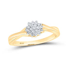 Radiant Brilliance: 10kt Yellow Gold Womens Round Diamond Cluster Ring product  Top View from Splendid Jewellery