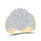Captivating Brilliance: 10kt Yellow Gold Diamond Cluster Ring - 2 Cttw product  Top View from Splendid Jewellery