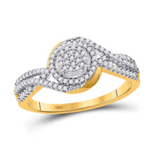 Load image into Gallery viewer, Radiant Twist Diamond Cluster Ring product  Top View from Splendid Jewellery