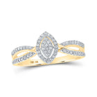 10kt Yellow Gold Marquise Diamond Cluster Ring - A Captivating Display of Elegance and Brilliance product  Top View from Splendid Jewellery