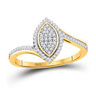 Radiant Gold and Diamond Marquise Cluster Ring product  Top View from Splendid Jewellery