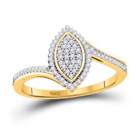 Radiant Gold and Diamond Marquise Cluster Ring product  Top View from Splendid Jewellery