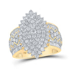 10kt Yellow Gold Marquise Diamond Cluster Ring - Mesmerizing Elegance product  Top View from Splendid Jewellery