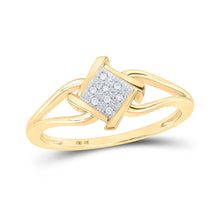 Load image into Gallery viewer, Dazzling Offset Square Diamond Cluster Ring product  Top View from Splendid Jewellery
