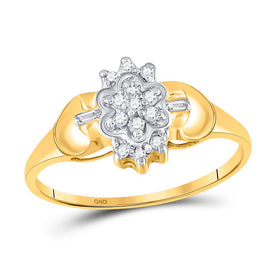 Radiant Gold Diamond Cluster Ring: A Mesmerizing Display of Brilliance product  Top View from Splendid Jewellery