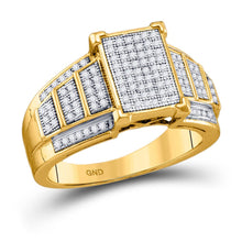 Load image into Gallery viewer, Radiant Diamond Cluster Ring | 10kt Yellow Gold Womens Round Diamond Rectangle Cluster Ring 1/3 Cttw | Splendid Jewellery product  Top View from Splendid Jewellery