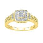 Radiant Brilliance 10kt Yellow Gold Diamond Cluster Ring product  Top View from Splendid Jewellery