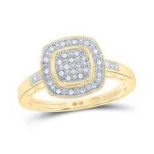 Load image into Gallery viewer, Dazzling Square Diamond Cluster Ring - Top View