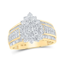 Load image into Gallery viewer, Radiant Brilliance Diamond Cluster Ring - Top View