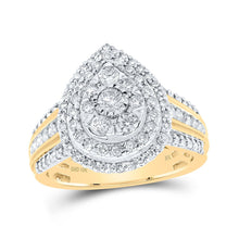 Load image into Gallery viewer, Captivating Teardrop Diamond Cluster Ring - Top View
