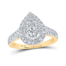 Load image into Gallery viewer, Captivating Teardrop Diamond Cluster Ring - Top View