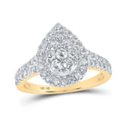 Captivating Teardrop Diamond Cluster Ring - Top View