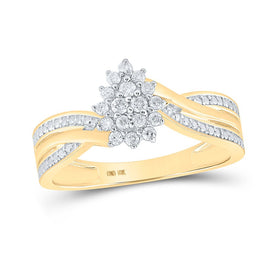 Radiant Teardrop Diamond Cluster Ring - Top View
