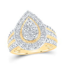 Load image into Gallery viewer, Teardrop Brilliance Diamond Cluster Ring - Top View