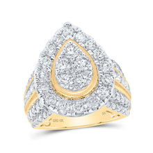 Load image into Gallery viewer, Radiant Teardrop Cluster Diamond Ring - Top View