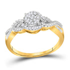Radiant Twist Diamond Cluster Ring - Top View