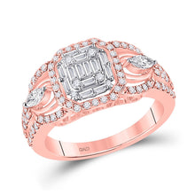 Load image into Gallery viewer, 14kt Rose Gold Diamond Splendor Cluster Ring - Top View