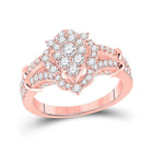 Radiant Rose Gold Diamond Cluster Ring: A Captivating Masterpiece of Elegance and Brilliance - Top View