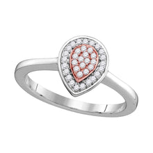 Load image into Gallery viewer, 14kt Two-tone Gold Teardrop Cluster Diamond Ring - A Captivating Statement of Elegance - Top View