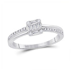 Dazzling Baguette Diamond Cluster Ring in 14kt White Gold - Top View