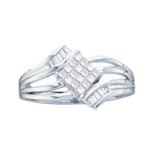 Load image into Gallery viewer, Captivating Princess Diamond Cluster Ring - Top View