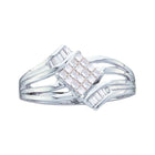 Captivating Princess Diamond Cluster Ring - Top View