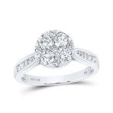 Load image into Gallery viewer, 14kt White Gold Dazzling Diamond Cluster Ring - A Captivating Statement Piece by Splendid Jewellery - Top View