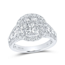 Load image into Gallery viewer, Radiant Brilliance Diamond Cluster Ring - Top View