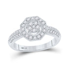 14kt White Gold Floral Diamond Cluster Ring - A Blossoming Beauty - Top View